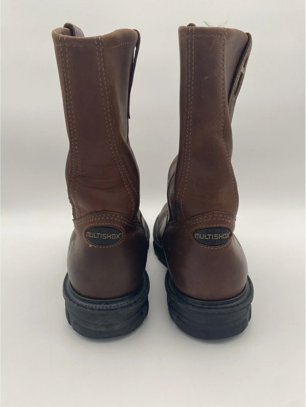Wolverine MultiShox Men's Size 10 M Brown Leather Work Boots - Y2K